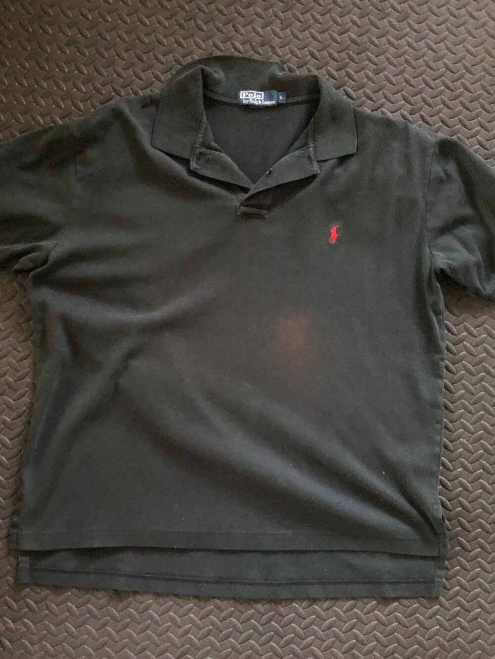 VINTAGE MENS BLACK POLO RALPH LAUREN SHORT SLEEVE POLO SHIRT L PREPPY 90s